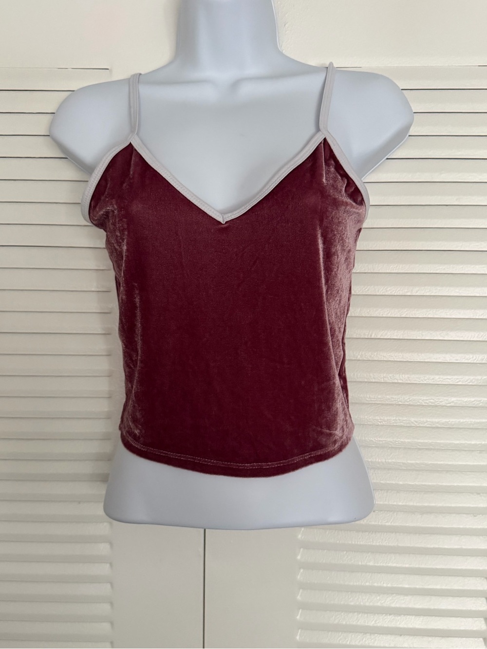 Velvet Spaghetti Strap Cami Top - Mauve